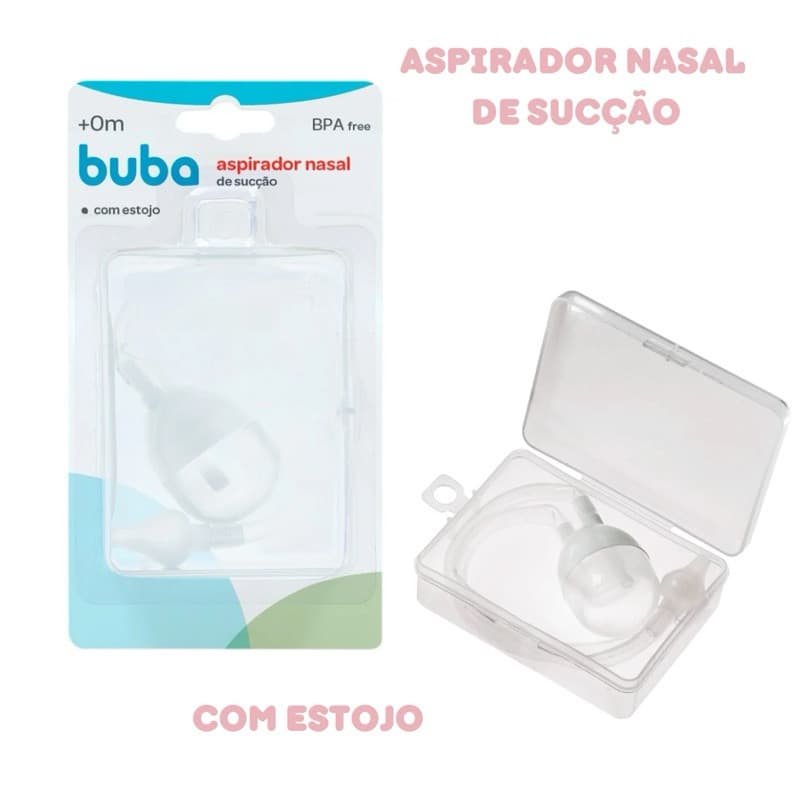 Aspirador Nasal De Sucção Com Estojo Buba Sugador Aspirador Para Bebês Crianças -Redondo + Mimo da Loja