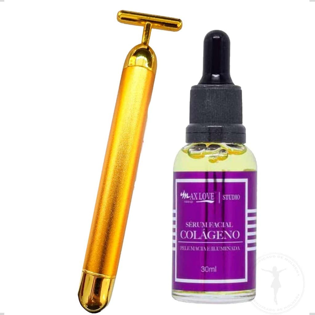 Tira Rugas Elétrico Gold Ouro + Sérum Colágeno Pele Famosa