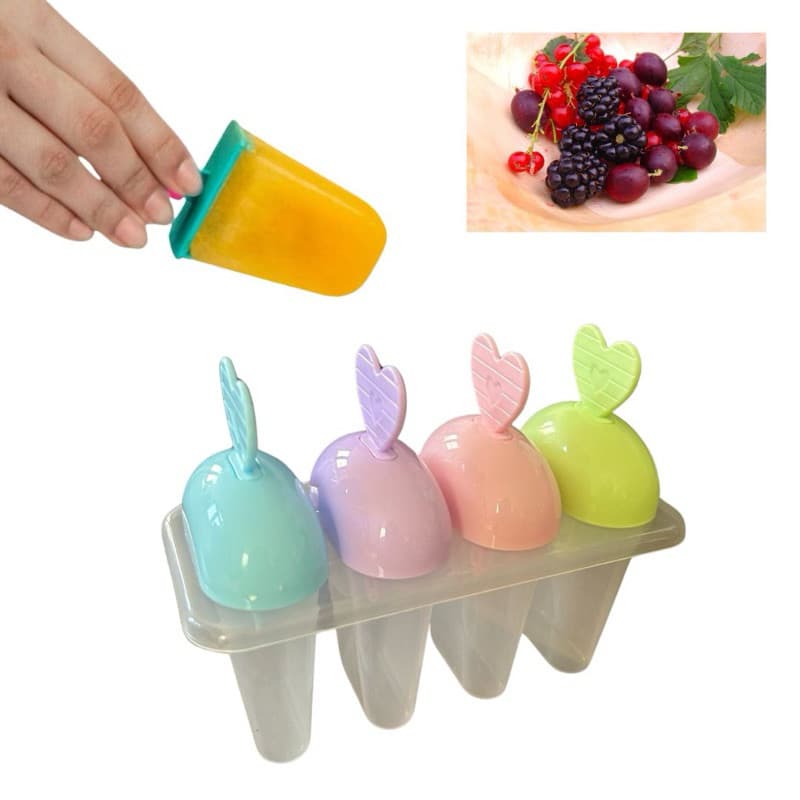 Forma para Fazer Sorvete Picolé Picoleteira Palito Caseiro 4 Cavidades kawai0