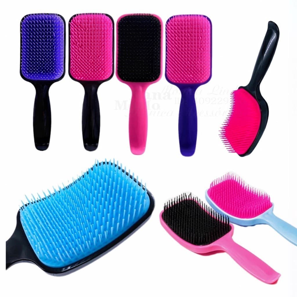 Escova De Cabelo Raquete/Curvada de desembaraçar cabelo/escova quadrada