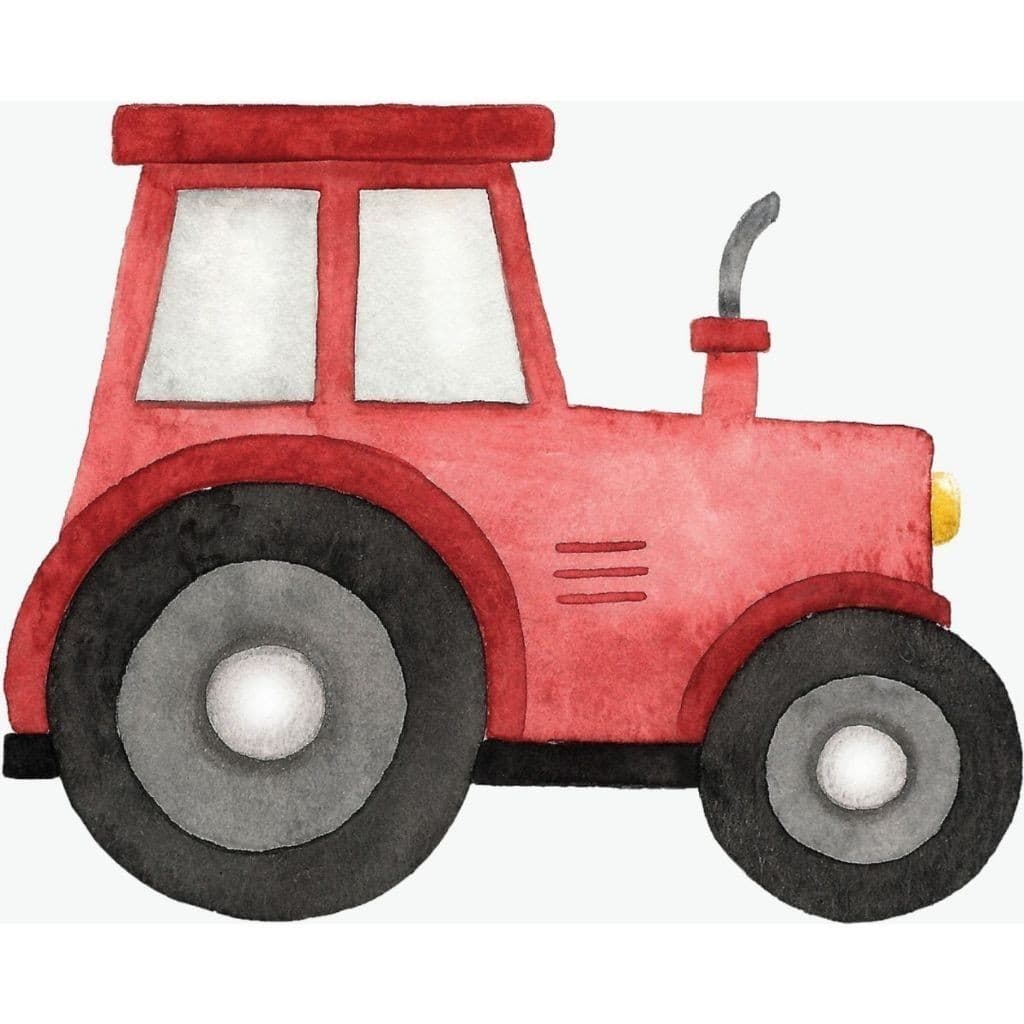 Display MDF de chão - Trator Vermelho Aquarela