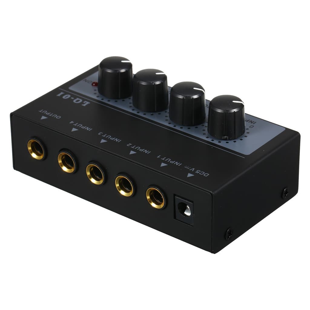 [MSTH] Mixer De 4 Canais De Ruído Ultrabaixo 4 Entradas 1 Saída DC 5V Mini Áudio Portátil Microfone Guitarra Baixo Tecla