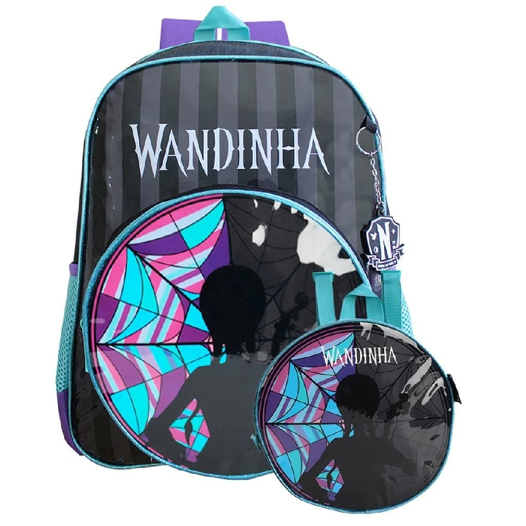 Mochila Escolar Infantil Wandinha De Costas Com Lancheira Térmica Infantil Meninas