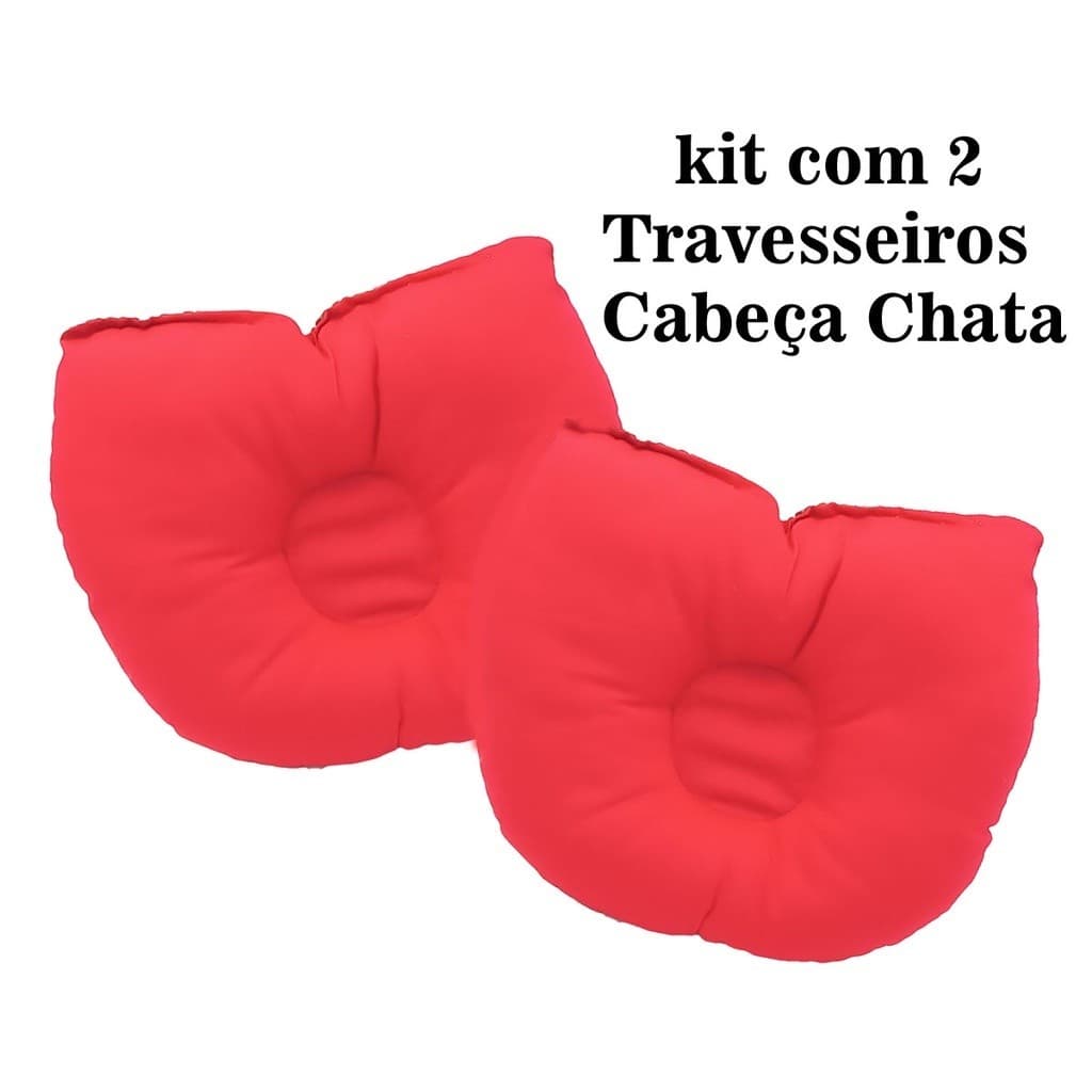 kit 2 Travesseiro Bebê Plagiocefalia Cabeça Chata Recem Nascidos