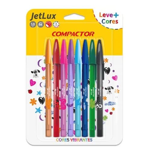 Caneta Esferográfica 8 Cores Jet Lux Compactor