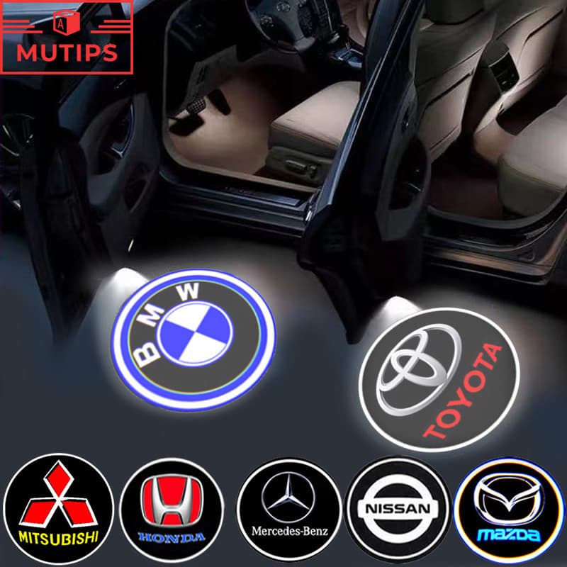 Luz Do Carro universal Led Bem-Vindo Projetor Luzes De Porta Decorativo Sem Fio Da Lâmpada Acessó laser Fantasma Sombra Noite