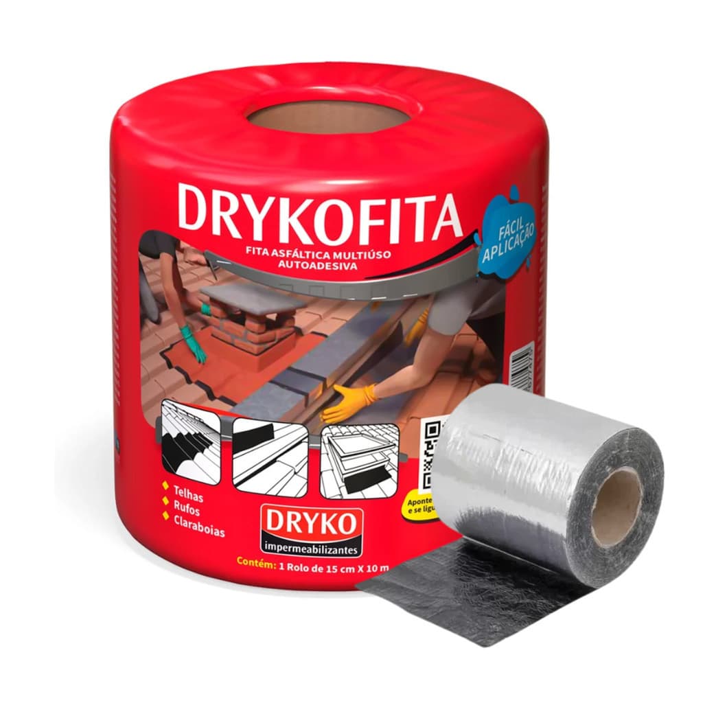 Fita Adesiva Veda Tudo Aluminio Asfáltica 15cm x 10MTS Prova D'Água Autoadesiva