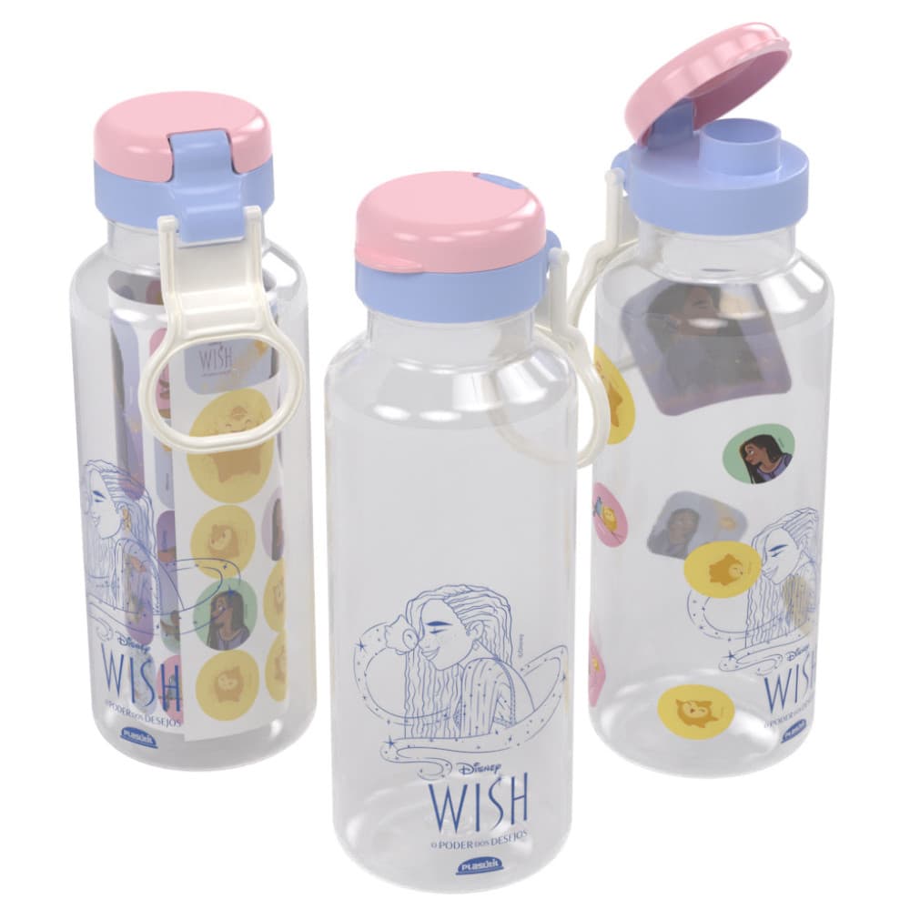 Garrafa infantil Fun Wish com adesivos 600ml Plasutil ref. 16539