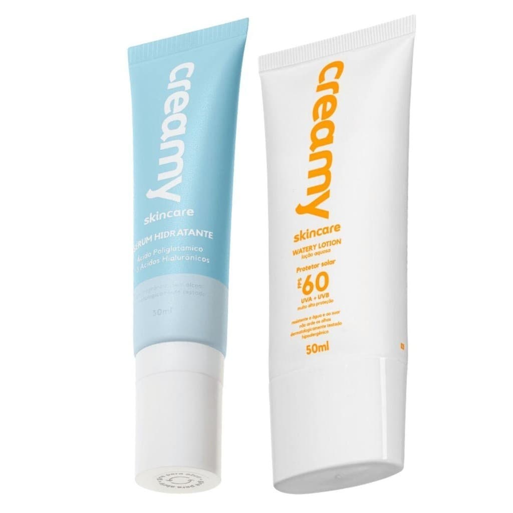SÉRUM FACIAL HIDRATANTE + PROTETOR SOLAR FPS 60 CREAMY SKINCARE