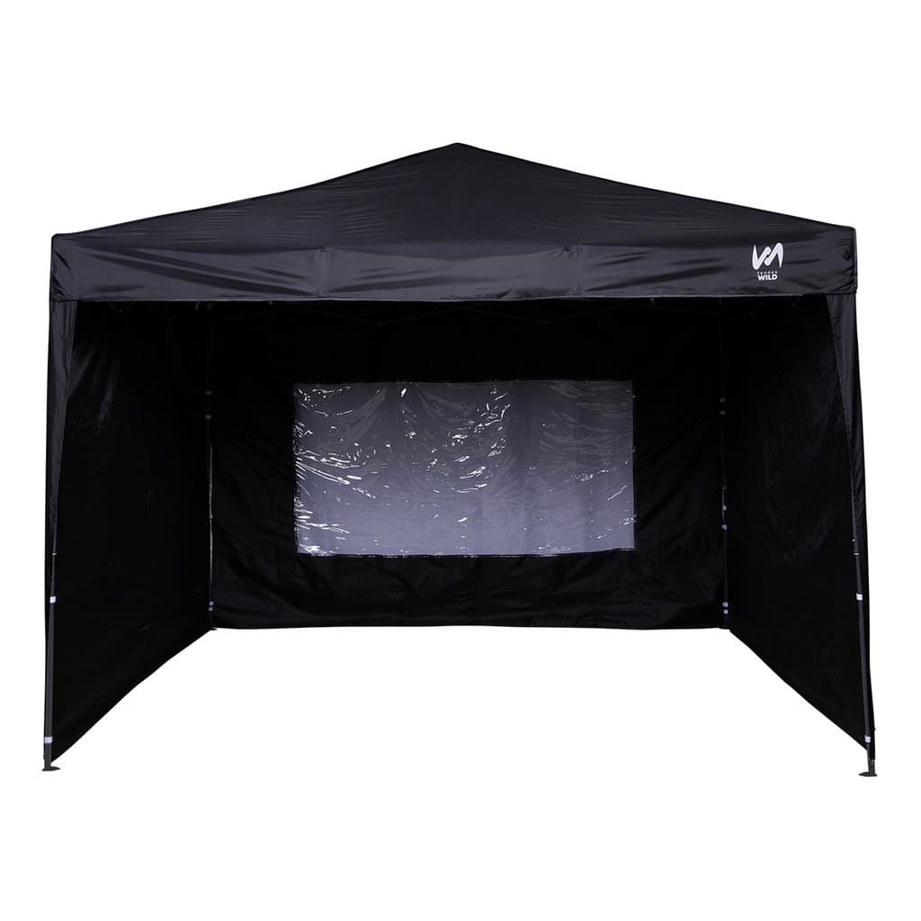 Gazebo Dobrável 3x3 Tendas Wild - Praia E Campo 3 Paredes - Preto
