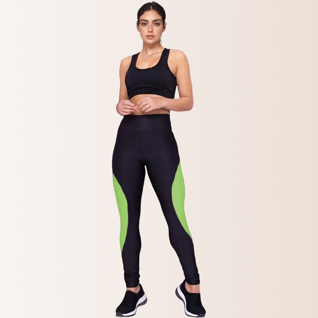 Calça Leging Neon Empina Bumbum de Treino Academia Esportiva Feminina Yoga de Corrida Sport Feminino