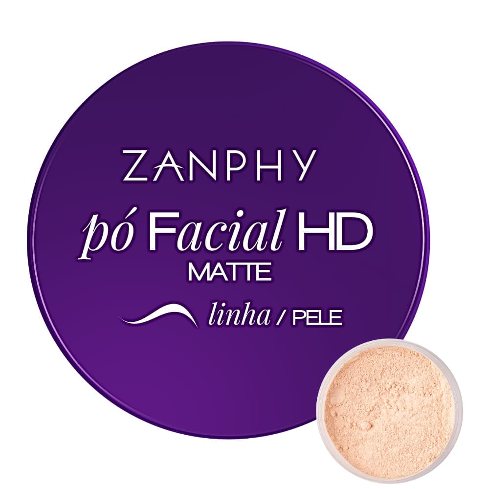 Pó Facial Hd Matte Linha Pele Zanphy Maquiagem Make - Médio