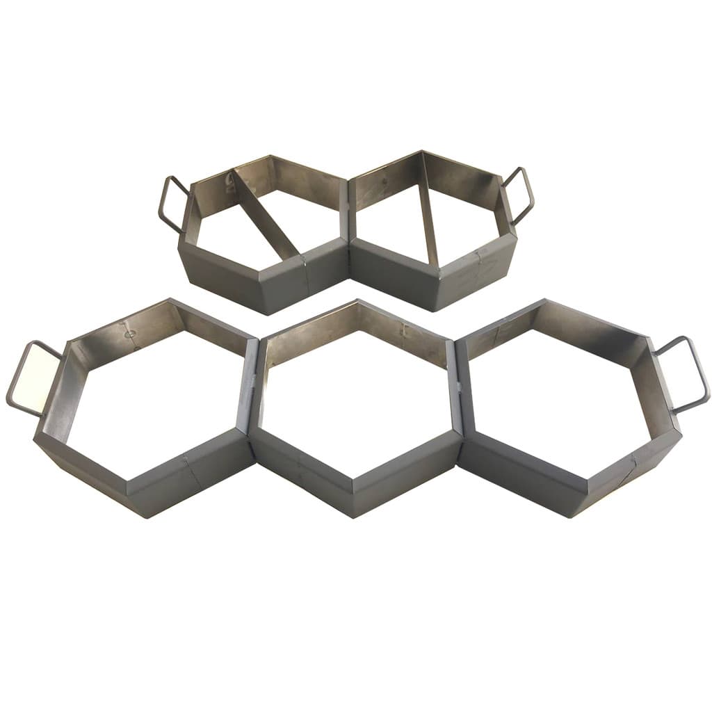 Forma Para produzir bloquete Sextavado, 3 Blocos 30x6 - Chapa de Aço 18 1.2mm