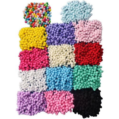 Pompom Diversas Cores 1cm - pacote com 200 Unidades