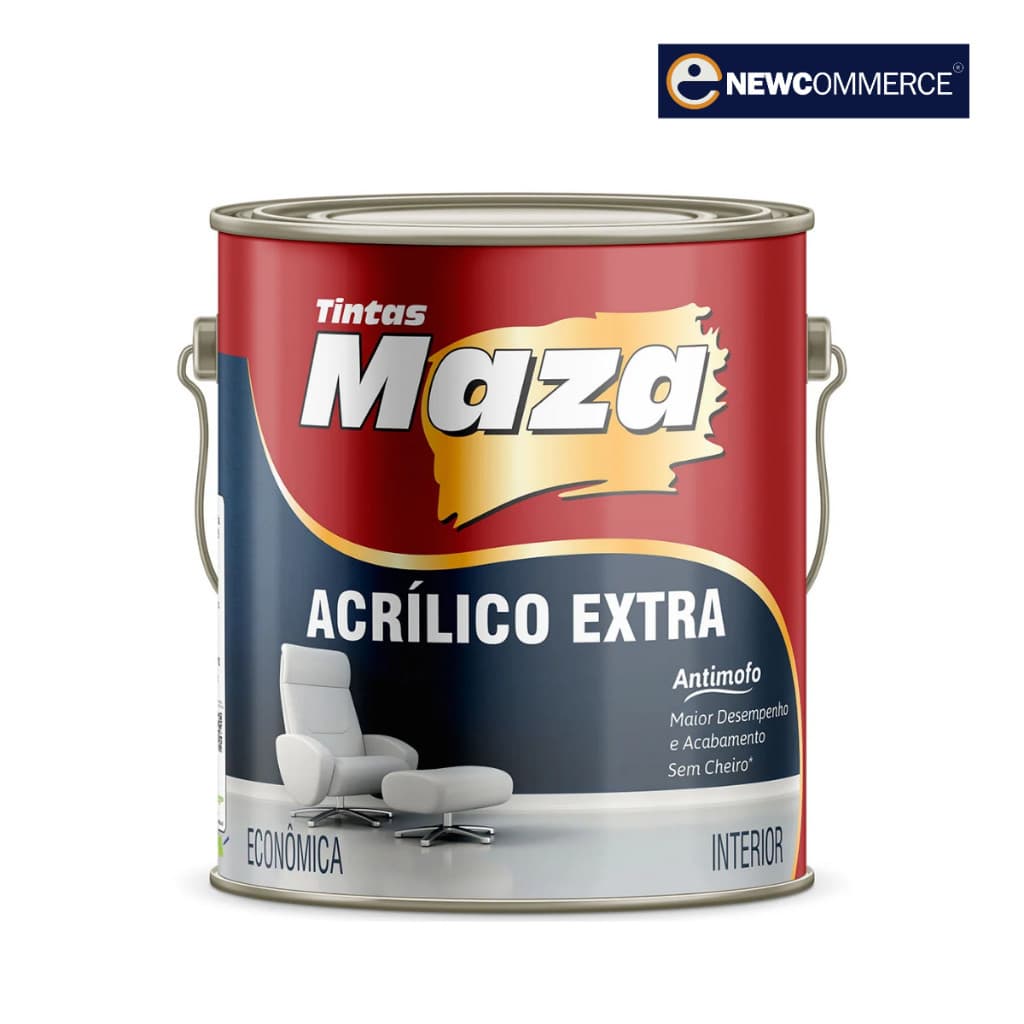 Tinta Acrílica Fosca Antimofo Interior Extra Maza 3,6L - Escolha sua Cor!