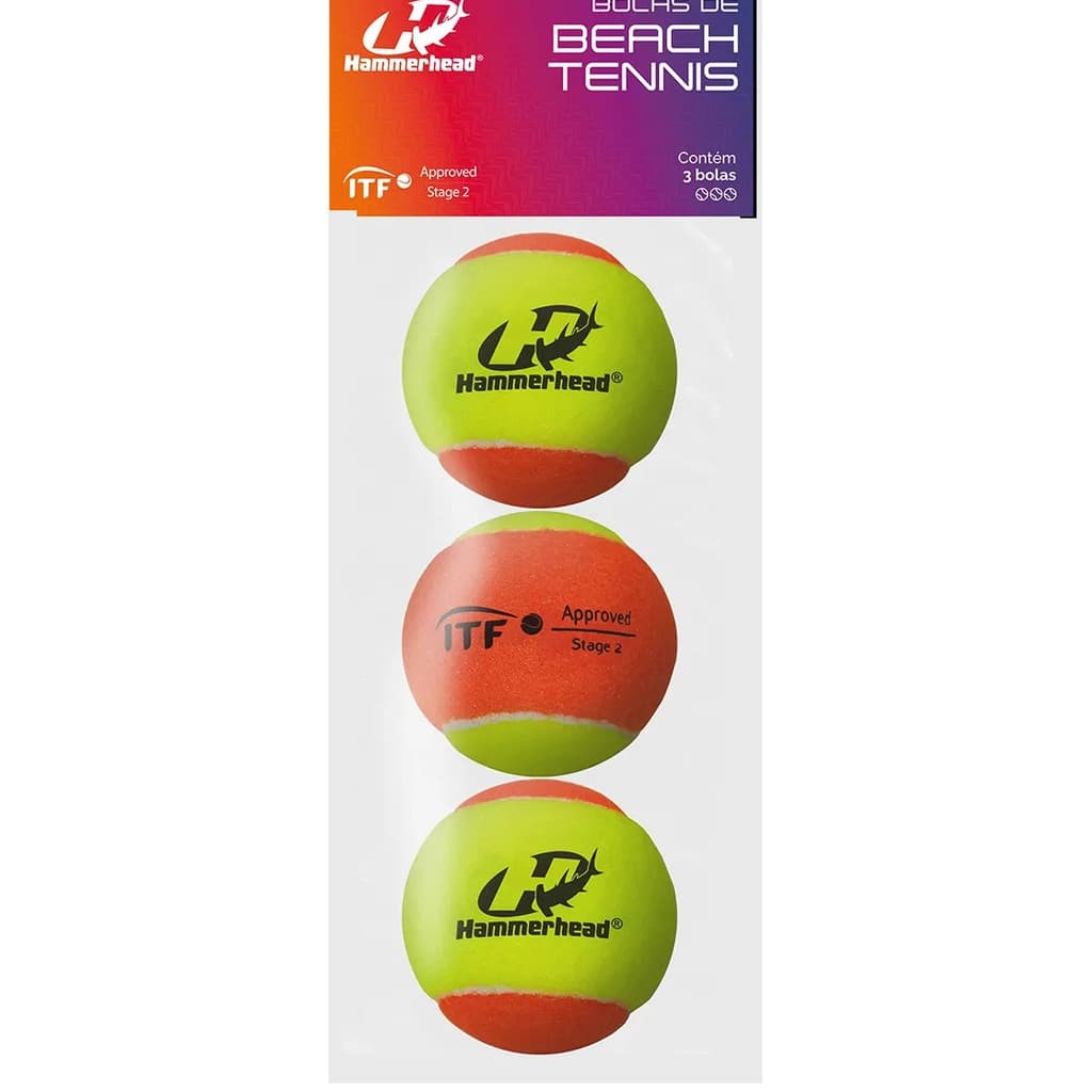 BOLAS DE BEACH TENNIS KIT COM 03 UNIDADES HAMMERHEAD STAGE 2