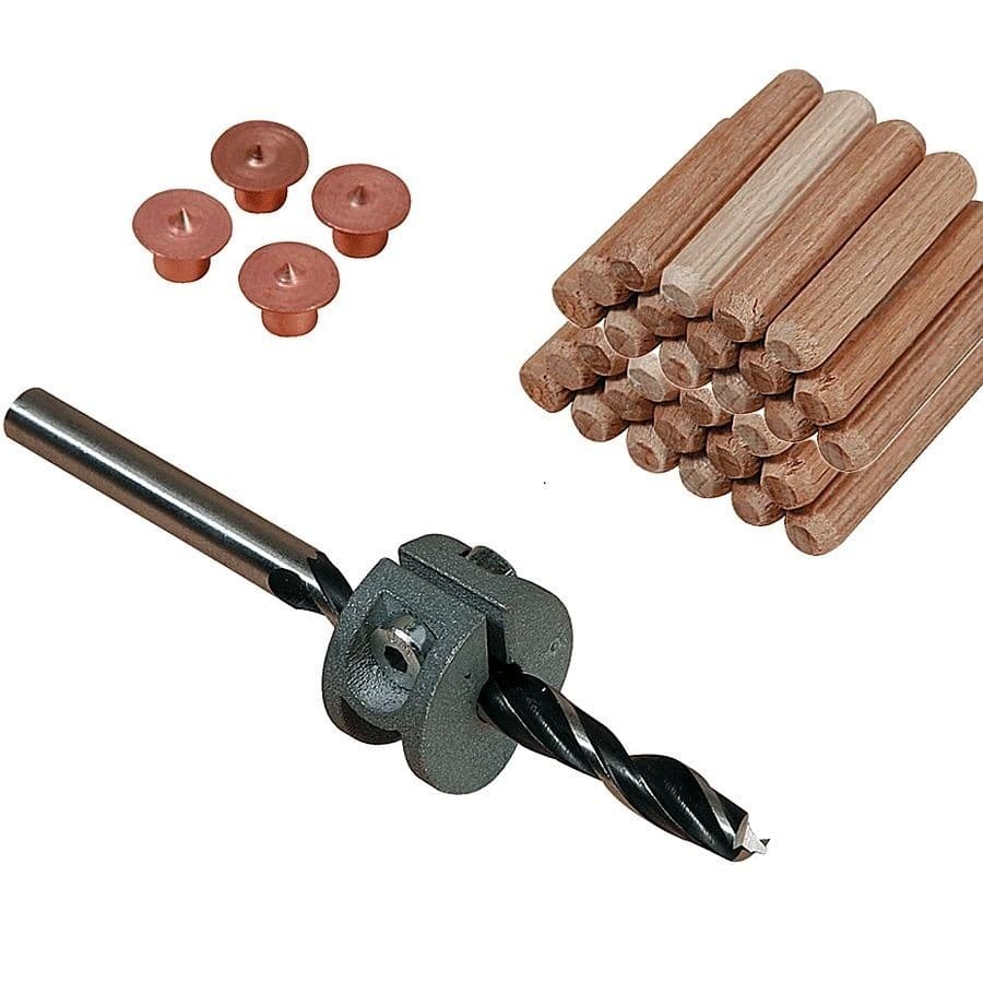 Kit Cavilha 6mm Wolfcraft 291600 31 Peças Gabarito para Marcenaria Carpintaria