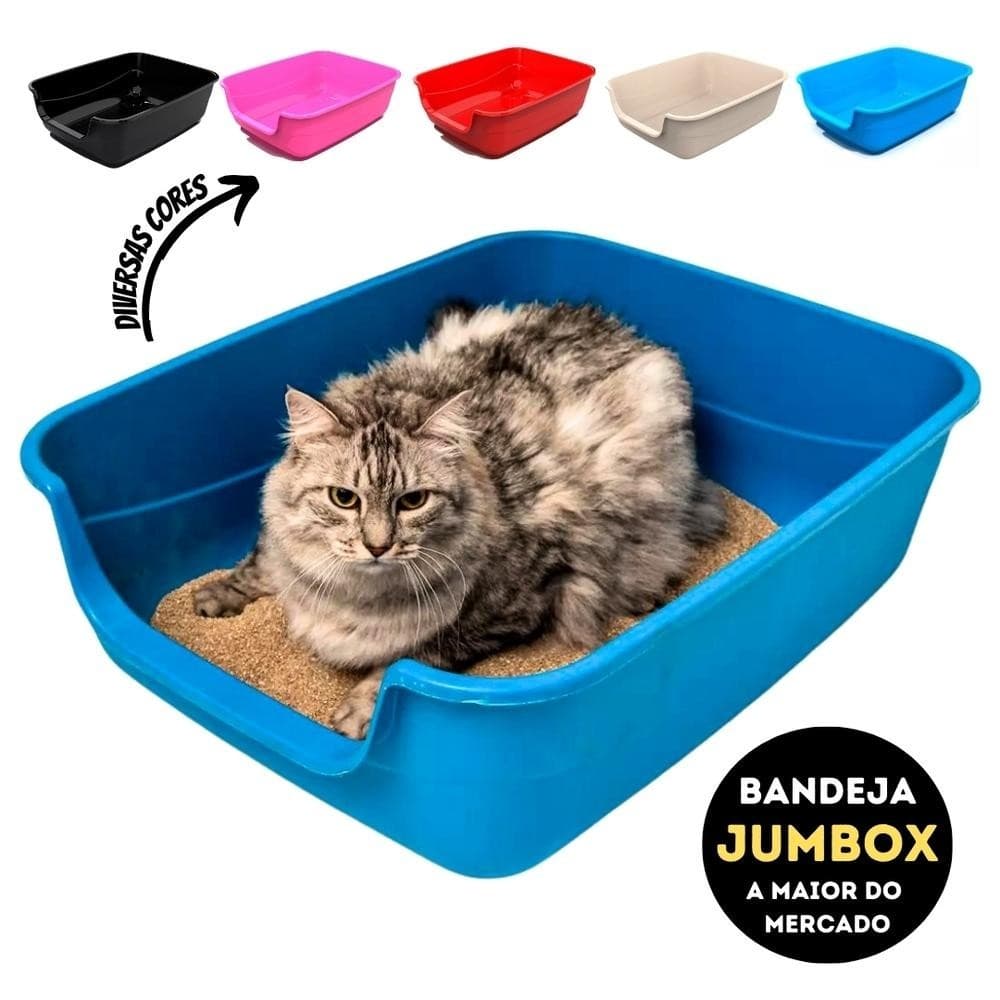 Caixa de Areia Bandeja Sanitária Gigante para Gatos Jumbox