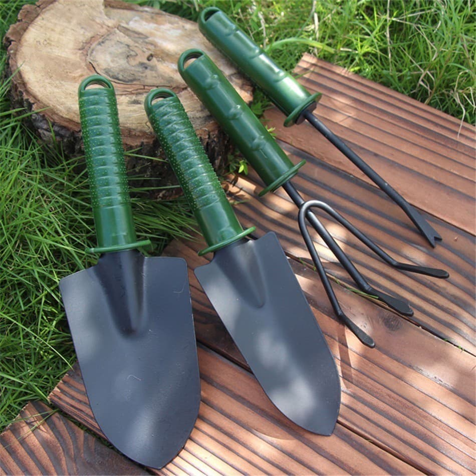 4pcs Mini Jardim Jardinagem Planta Ferramentas Aço Pá