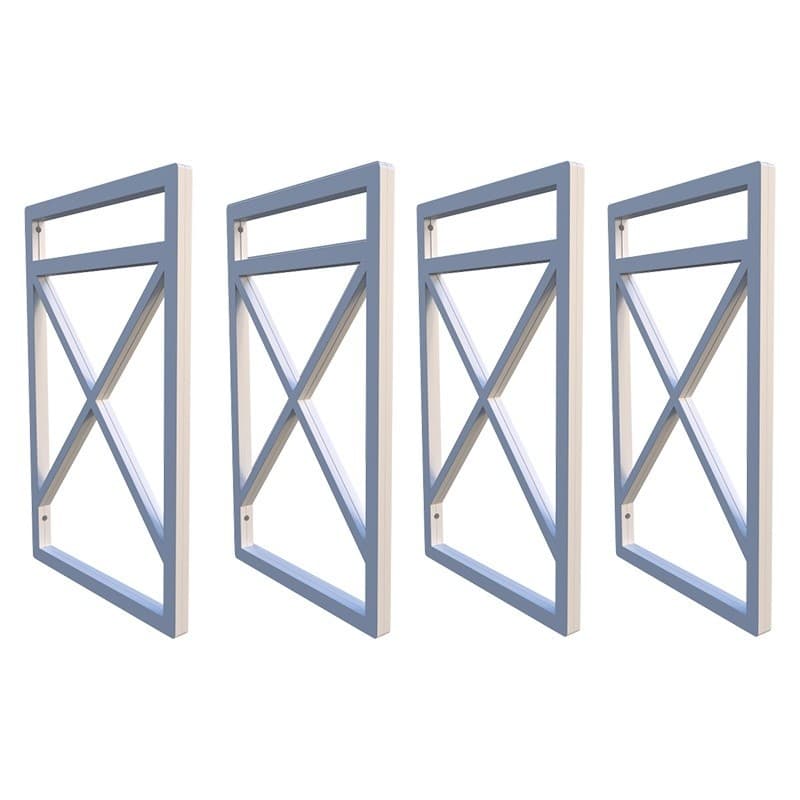 Kit com 4 Suportes Estilo Industrial para Prateleiras de 20cm - Branco
