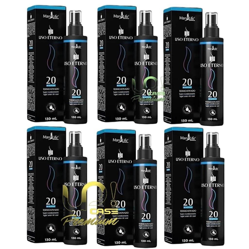 Kit 6 Uso Eterno ( Liso Eterno ) Finalizador 20 Benefícios 130ml - Mary Life