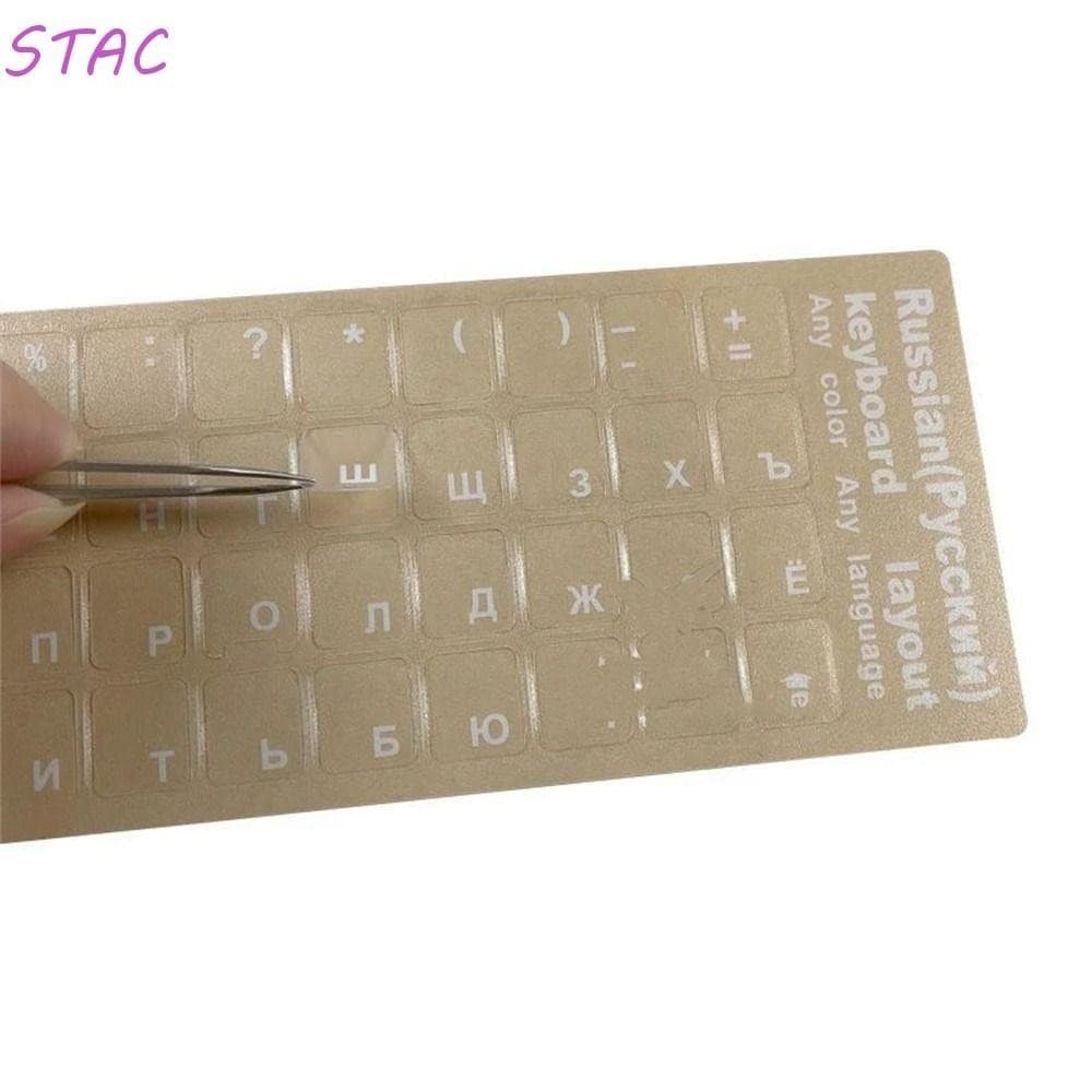 Adesivos Para Teclado STAC Transparentes Notebook Inglês Hebraico Russo Filme De Proteção Contra Pó Idioma Alfabeto