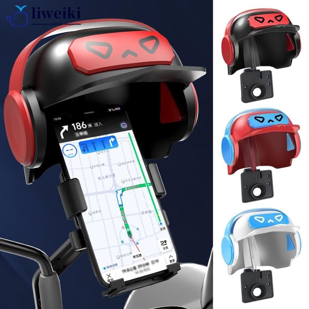 LIWEIKI Cartoon Pequeno Capacete De Motociclista Porta Celular E Bicicleta Elétrica Navegação À Prova D'água I8R5