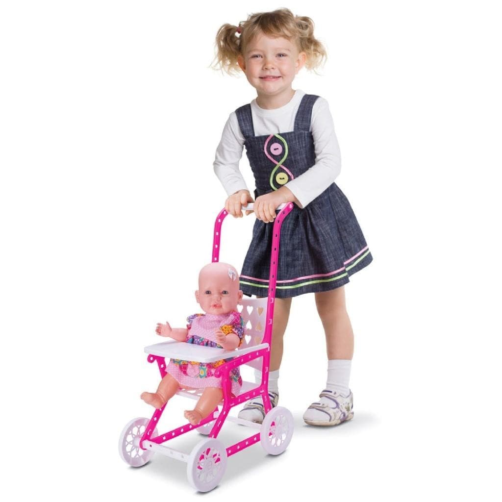 Carrinho de Boneca Brinquedo Para Passeio Bebê Reborn Menina