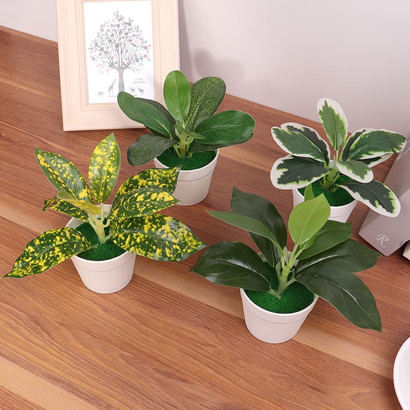 Mini Plantas Artificiais Flores Bonsai Em Vasos De Árvores Falsas Mesa De Escritório Ornamentos Home Garden Decor