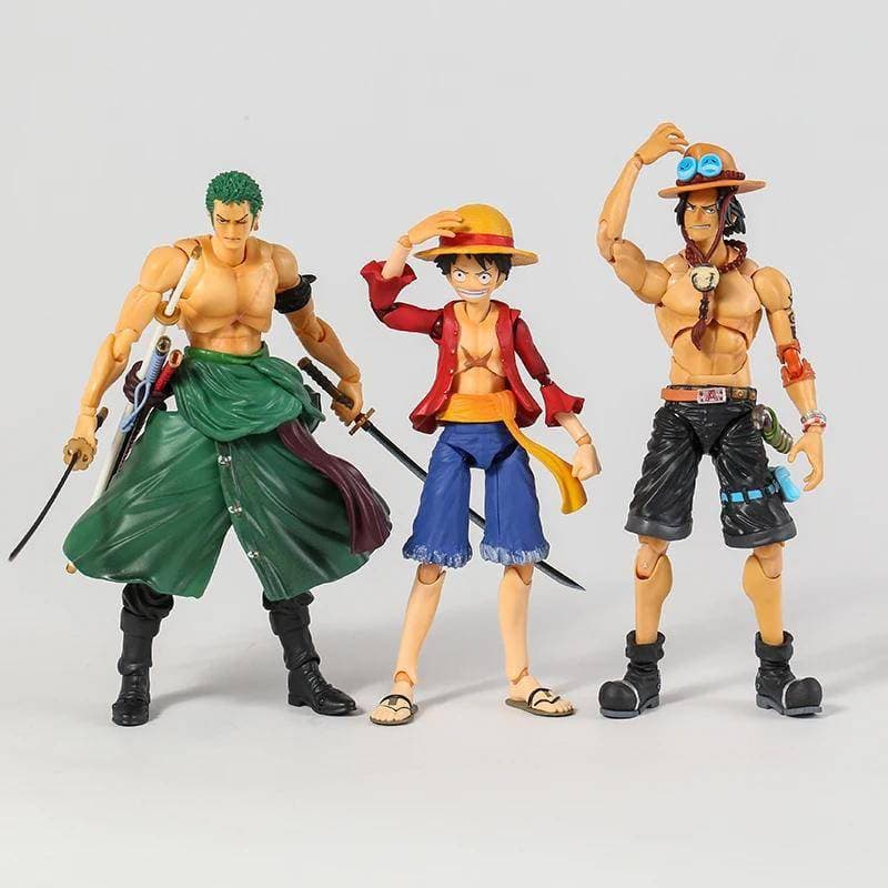Articulado One piece Luffy Ace Zoro Figura De Ação Bonco figma SHF