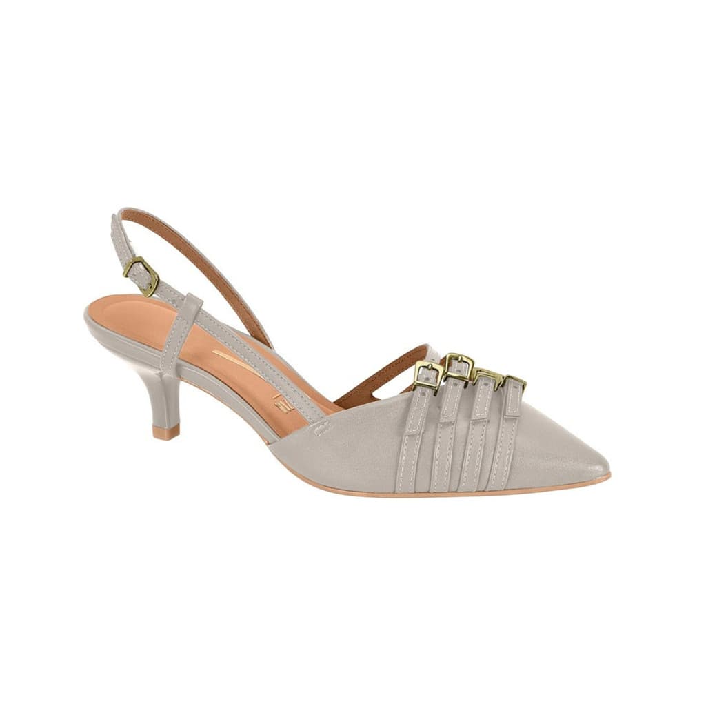 Scarpin Feminino Vizzano Slingback Salto Agulha Fivelas