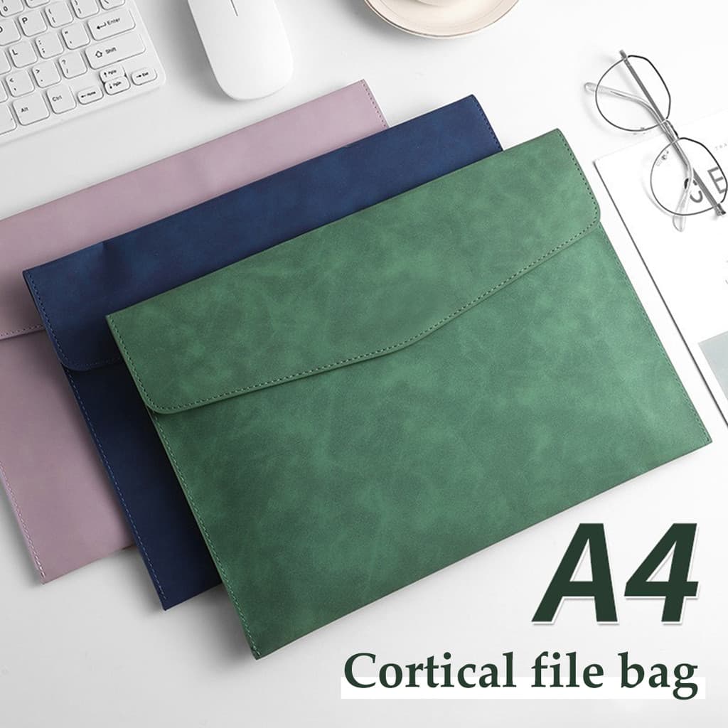 A4/A5 Organizador De Arquivos Pasta De Documentos De Couro Bolsa Negócios Com Porta-Bilhetes