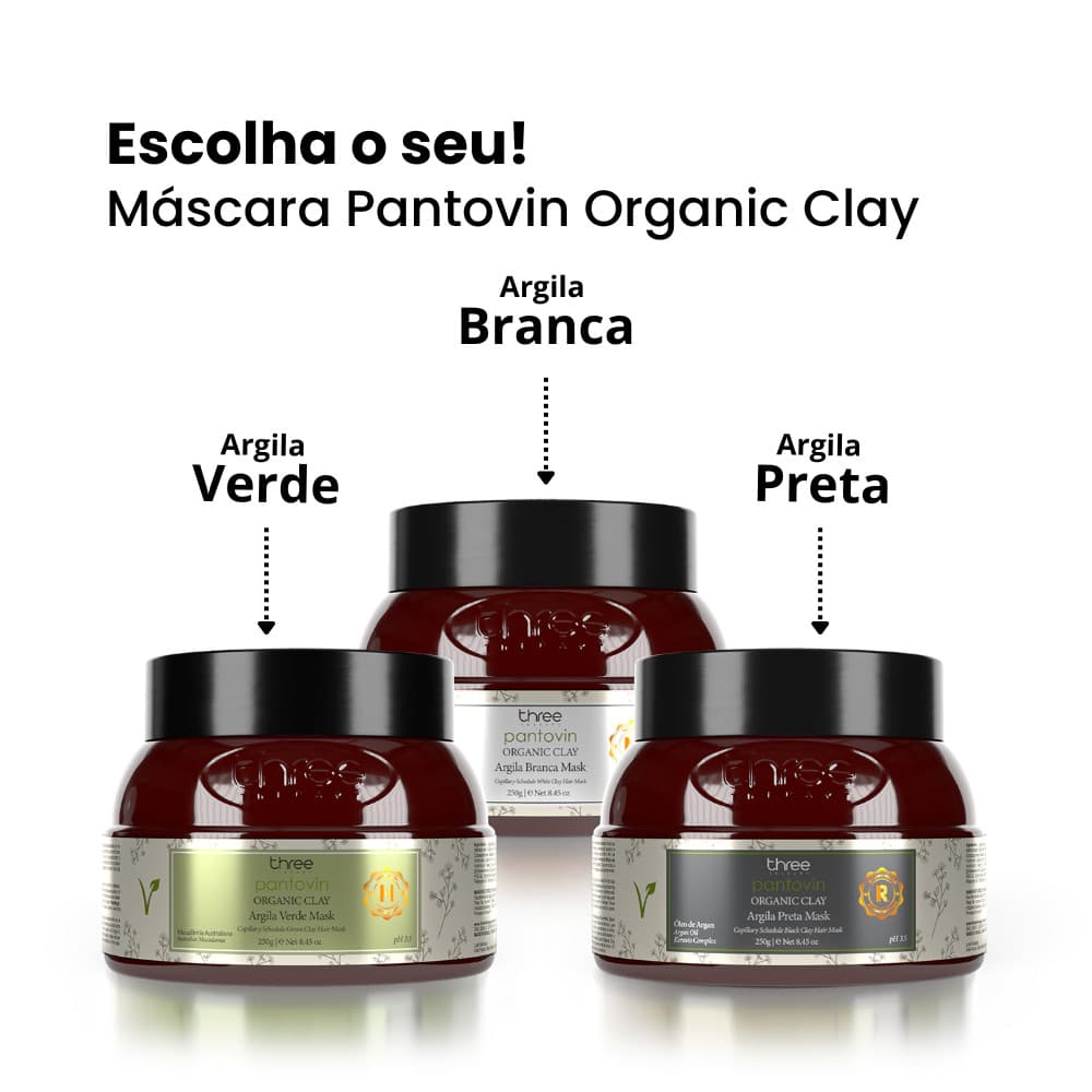 Máscara Pantovin Argila Organic Clay Three Therapy 250g