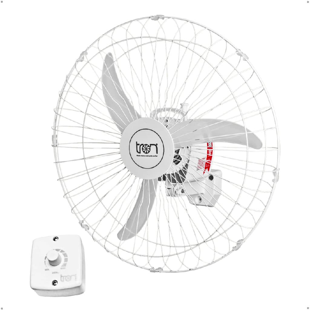 Ventilador De Parede Silencioso Oscilante Tufão Bivolt 50cm C1 At Branco 140w