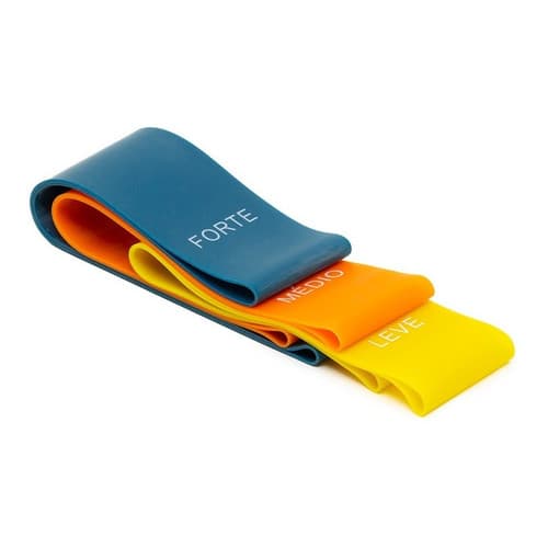 Kit com 3 Faixas Elasticas Mini Band Acte Leve - Médio - Forte