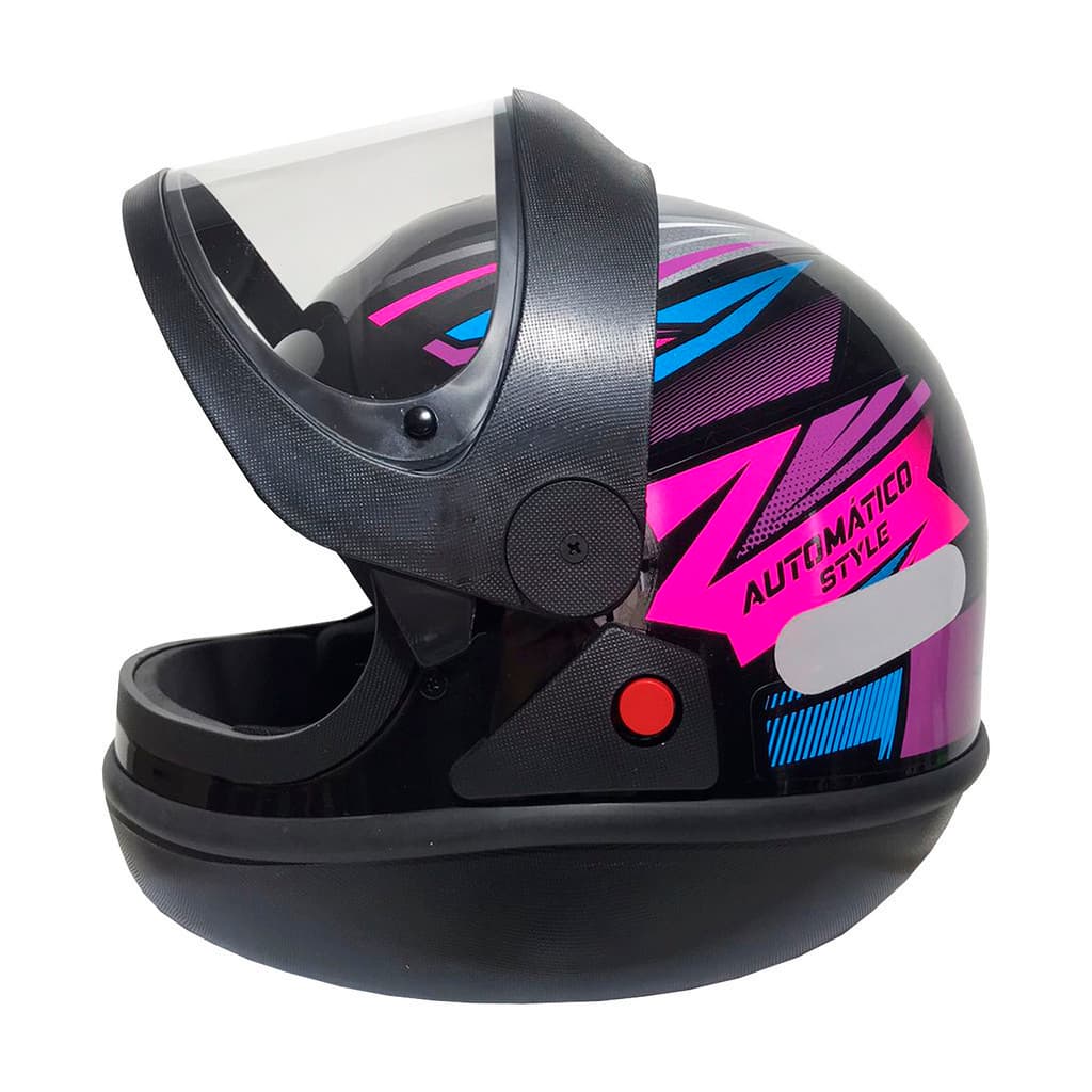 Capacete Feminino Fechado Integral Ebf Todos Tamanhos Style Automatico Preto Roxo Rosa Com Nf Envio Rapido