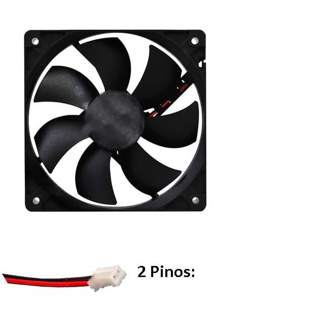 Cooler P/ Fonte 120x120x25 12cm 12V Conector 2 Pinos p/ fonte