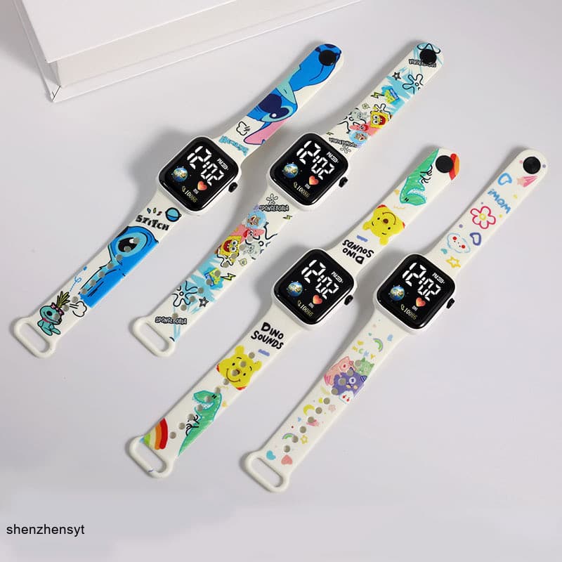 Anime Personagem Disney Stitch Relógio De Pulso Para Crianças Pulseira Eletrônica Esportiva Eletrônico De Brinquedo