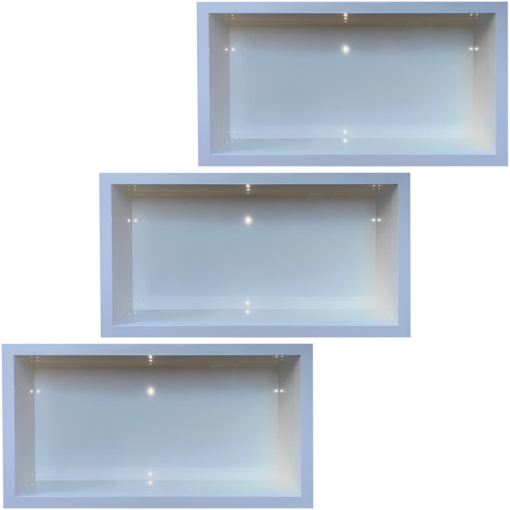 Kit 3 Nicho Porcelanato Banheiros Branco 60x32cm