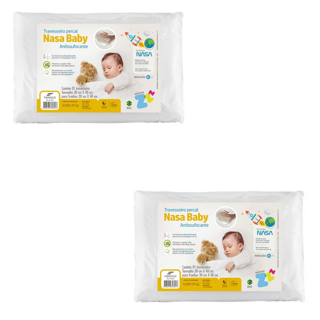 Kit 2 Travesseiros Infantis - Nasa Viscoelástica