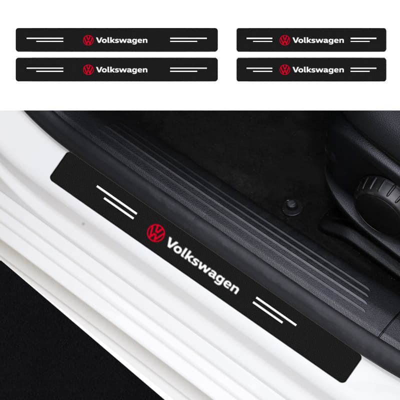 Adesivo De Proteção De Soleira De Porta De Fibra rbon , 4 Peças , Acessórios De Carro Para Volkswagen Polo Passat B5 B6