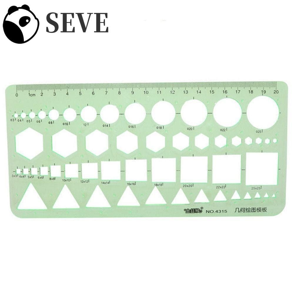 SEVE Modelo Régua Material De Escritório Círculos Transparentes Estêncil Papelaria Geométrica De Plástico