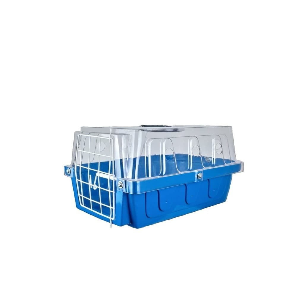 Caixa De Transporte Pet Transparente/Azul
