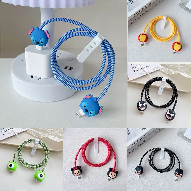 New Cartoon Charger Cable Protector Compatible for IPhon 18W 20W Charger Protection Cover Stitch Winder Protective