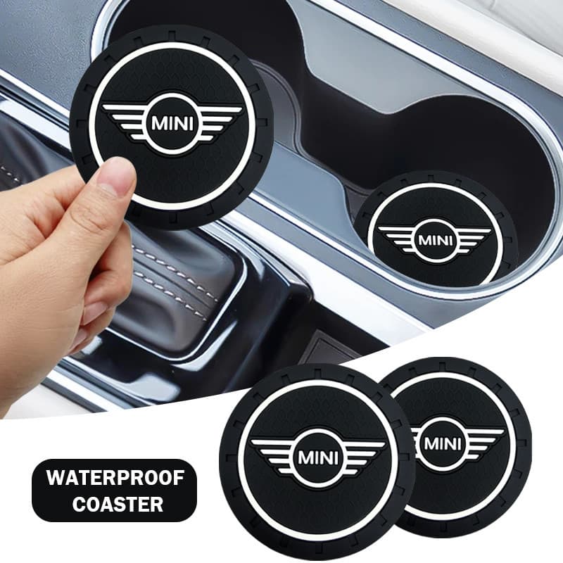 1/2pc Porta-Copos De Carro Almofada Antiderrapante Suporte De Copo Epóxi Tapete Decoração Automóvel Para MINI Cooper Um