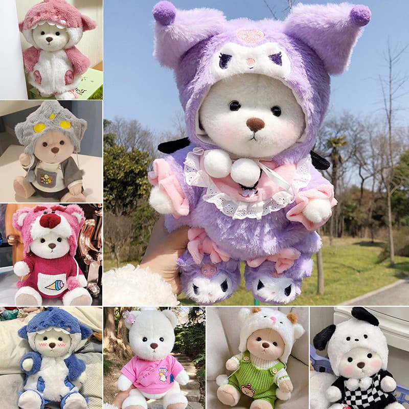 Apenas roupas influenciador Lena urso roupas médio 30cm brinquedo de pelúcia urso de pelúcia boneca vestir-se substituiç