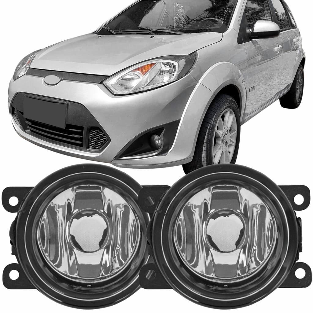 Par Farol Milha Auxiliar Vidro Ford Fiesta Rocam 2010 2011 12 à 2014 Aba Preta