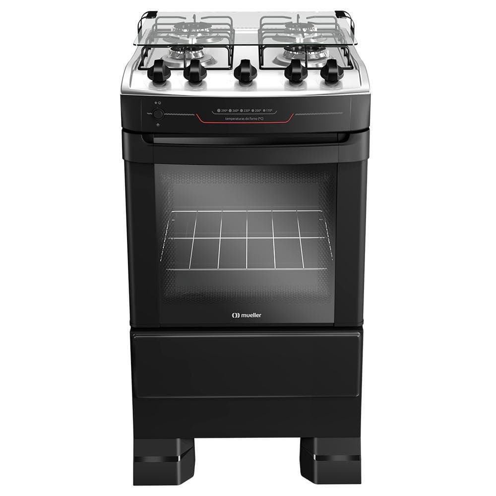 Fogão Mueller 4 Bocas Mesa de Inox e Acendimento Automático MFI4BF