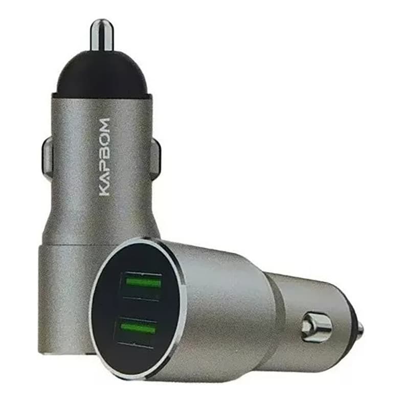 Carregador Veicular Com Cabo De Aluminio 2x Usb 4.8a Carro Turbo V8 Ou IOS