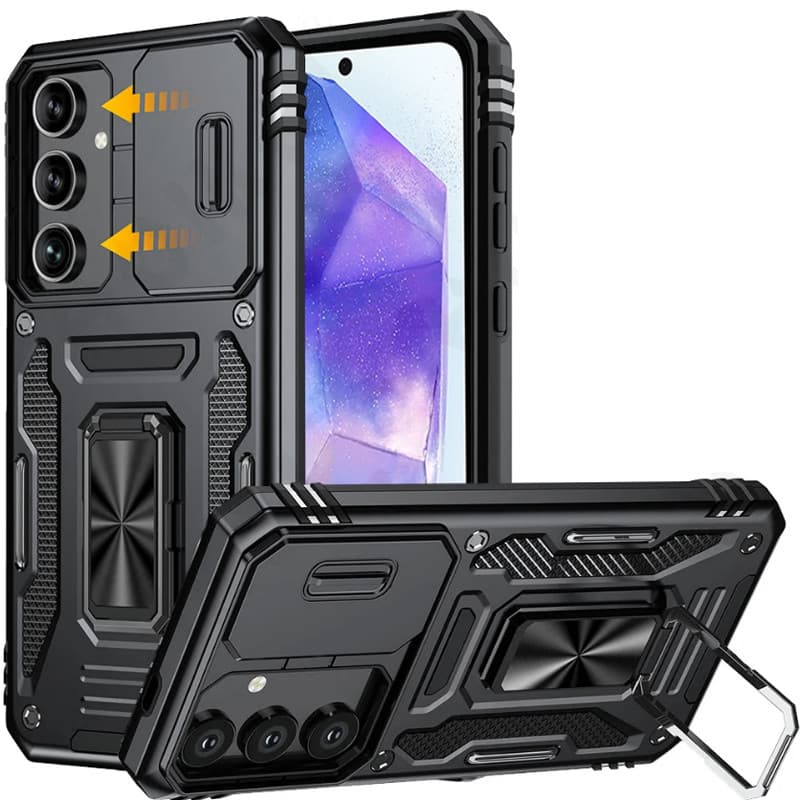 Caso de telefone rígido resistente à prova de choque com suporte de metal Para A06 A16 A26 A36 A56 A15 A35 A55 A13 A53